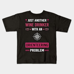 Wine Drinker Orienteering Orienteer Navigation Kids T-Shirt